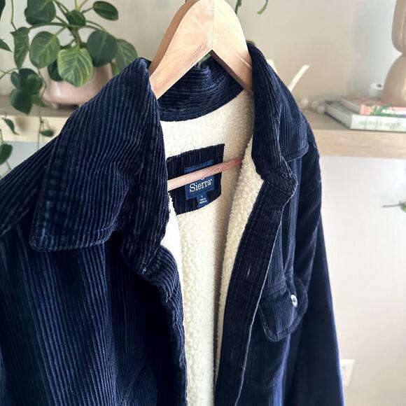 High Sierra Men’s L Corduroy Sherpa Jacket Blue Workwear Casual - Picture 3 of 8